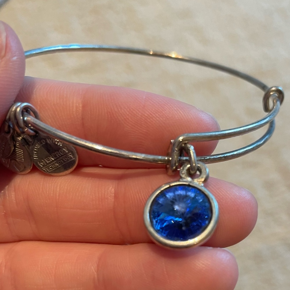 Alex and Ani September birthstone charm bangle, sapphire - Picture 6 of 10
